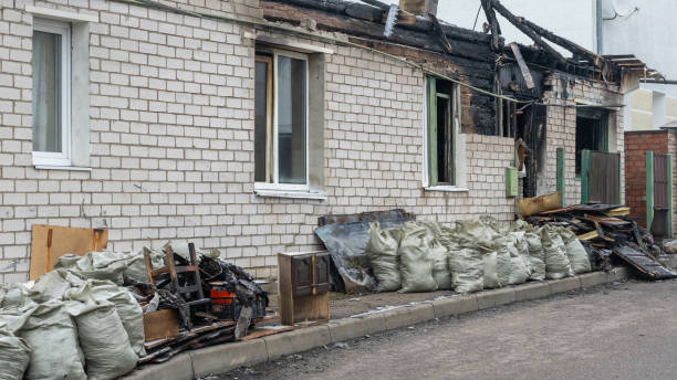 Professional Fire Damage Restoration technician working in Balsam Lake, WI